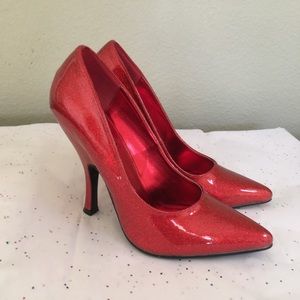 Retro red glitter Pin Up Couture heels